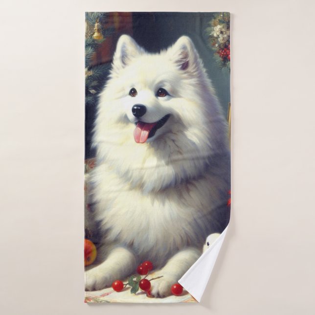Toalha De Banho Vintage American Eskimo Painting (Toalha de Banho)
