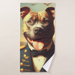 Toalha De Banho Vintage American Pit Bull Terrier Painting