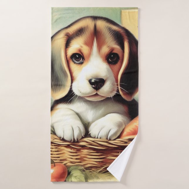 Toalha De Banho Vintage Cute Beagle Puppy (Toalha de Banho)