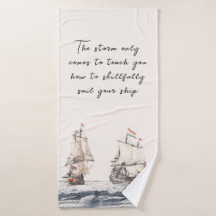 Toalha De Banho Vintage - Dois Navios À Vela No Mar Johan Teyler