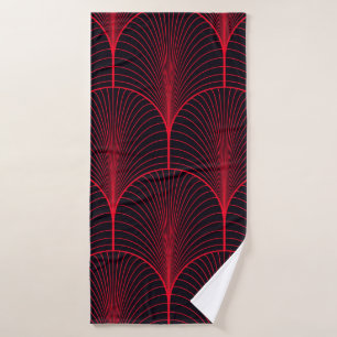 Toalha De Banho Vintage seamless red and black art deco wallpaper 