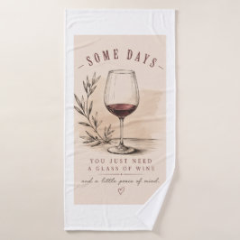 Toalha De Banho Vintage Wine Lover | Red Wine Design
