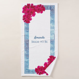 Toalha De Banho Watercolor Grecian Elegance + Noiva Rosa a Ser