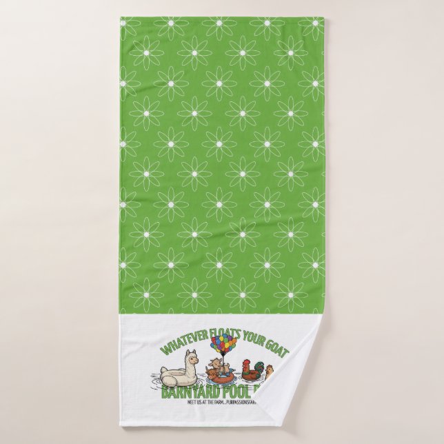 Toalha De Banho Whatever Floats Your Goat Green Daisy Towel (Toalha de Banho)