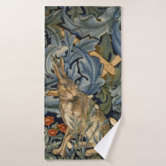 Toalha De Banho William Morris Forest Rabbit Floral Art Nouveau