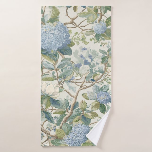 Toalha De Banho Willow Little Magnolia Wallpaper Floral Coastal (Toalha de Banho)