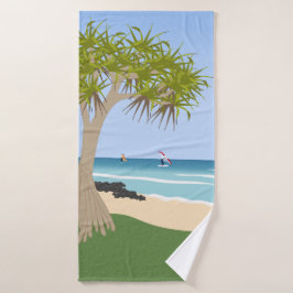 Toalha De Banho Wing Foil Surf Pandanus Tree na Praia