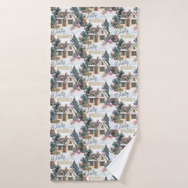 Toalha De Banho Winter Wishes Christmas Gift For Home Decor 