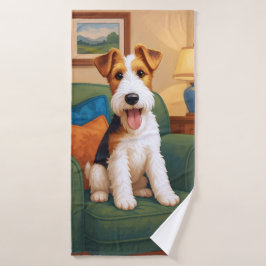 Toalha De Banho Wire Fox Terrier - This Seat's Taken