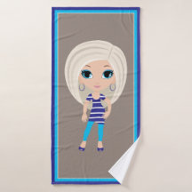 Woman Cartoon Bath Towel