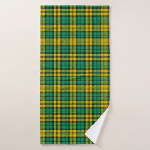 Toalha De Banho Xadrez de Padrão de Tartan Verde Amarelo