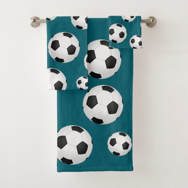 Toalha de bola de futebol azul teal (Insitu)