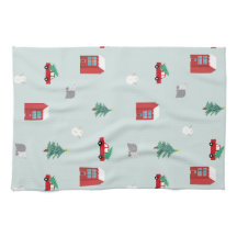 Toalha de Cozinha da Aldeia de Inverno - Presente