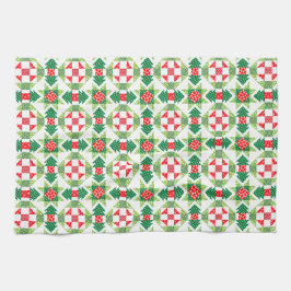 Toalha de cozinha de manta de retalhos de Natal