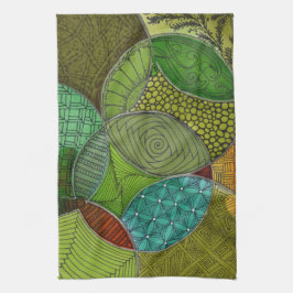 Toalha de cozinha divertida em círculo