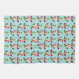 Toalha de cozinha do dia de inverno do Cachorro ou