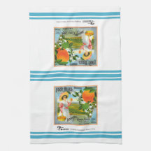 Toalha de cozinha - Etiqueta da fruta de Marca das