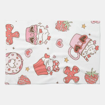 Toalha de Cozinha Kawaii Sweet Treats - Sobremesa