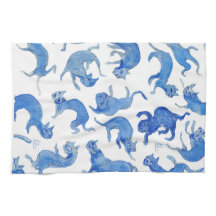 Toalha de Cozinha Ming Blue Floating Cats - Miao-C