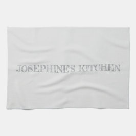 Toalha de Cozinha Moderna Chic Personalizada Cinza