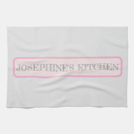 Toalha de Cozinha Moderna Chic Rosa Simples Cinza