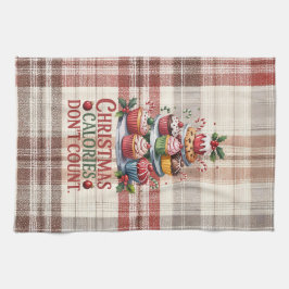 Toalha de Cozinha Natal Calorias Não Contam Engraç