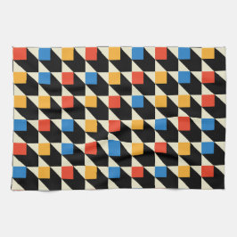 Toalha de cozinha quadrada colorida