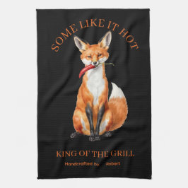 Toalha de Cozinha Rústica Personalizada Spicy Fox