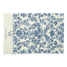 Toalha de Cozinha Toile Azul com Monograma Persona