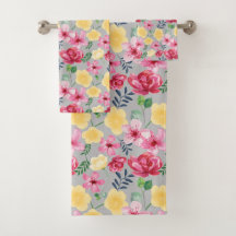 Toalha de Flores Botânicas Aquarela