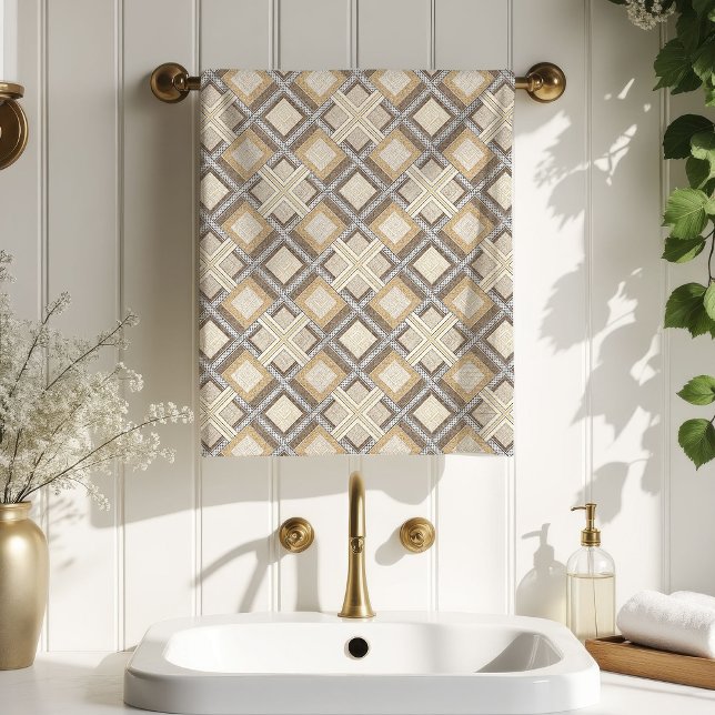 Toalha de Geometria Moderna Acento Pastel Neutro (Modern Geometry Towel Neutral Pastel Accent)