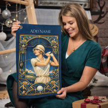 Toalha de Golfe Art Déco Personalizada