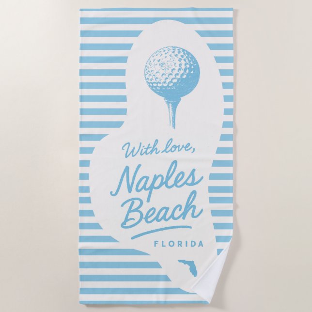 Toalha de Golfe de Praia With Love Naples (Frente)