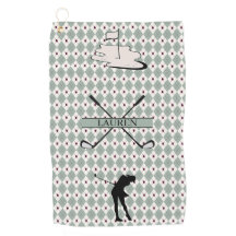 Toalha de Golfe Personalizada com Monograma Argyle