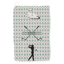 Toalha de Golfe Personalizada com Monograma Argyle