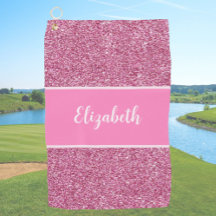 Toalha de golfe personalizada com nome e purpurina