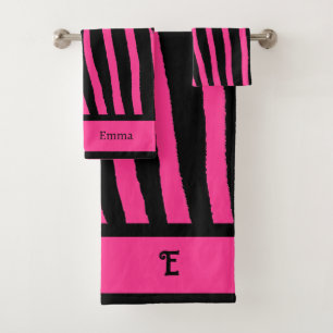 Toalha de Impressão de Zebra Rosa Quente