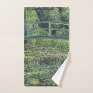 Toalha De Mão A Lagoa de Nenúfares, Pintura a Óleo Paisagem, Mon