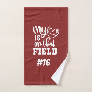 Toalha De Mão A Mãe de Futebol Rally Towel O meu coração est