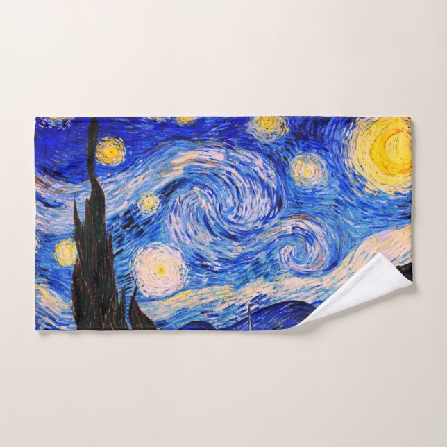 Toalha De Mão A Noite Estrelada de Vincent Van Gogh (Toalha de mão)