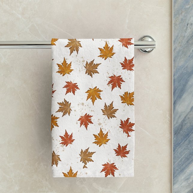 Toalha De Mão A queda de água simples do outono deixa minimalist (Fall leaves pattern autumn inspired patterned hand towel.)