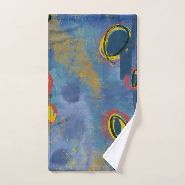 Toalha de Mão Abstrata Pintada a Aquarela (Toalha de mão)