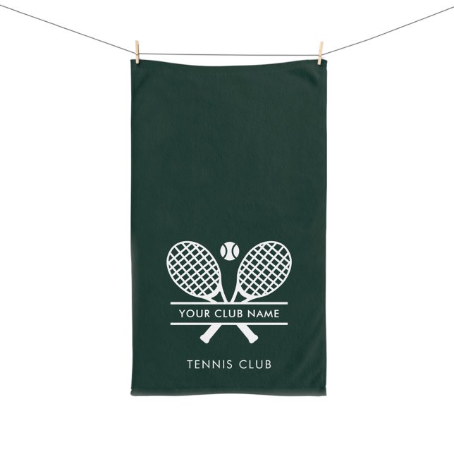 Toalha De Mão Adicione o Verde da Equipe de Tênis do Nome do Clu (Lawn Tennis Club Players Logo Green Hand Towel)