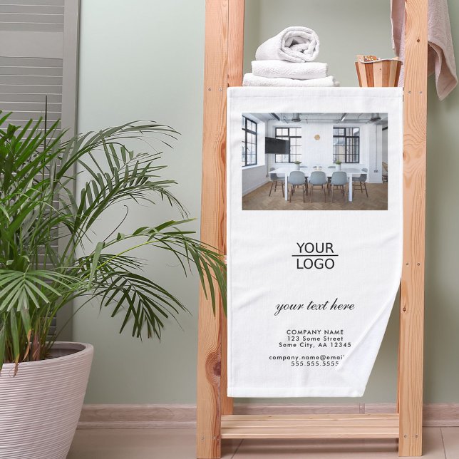 Toalha De Mão Adicione sua Foto de promoção de texto personaliza (Criador carregado)