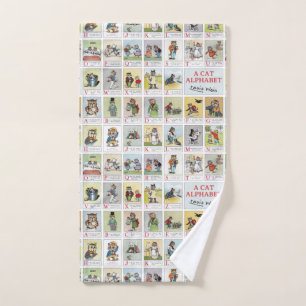Toalha De Mão Alfabeta de Gato, Louis Wain