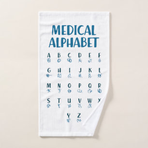 Toalha De Mão Alfabeto Médico