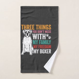 Toalha De Mão Amante do Cão da Liberdade da Família Boxer