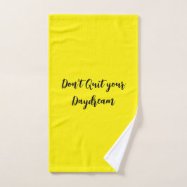 Toalha De Mão Amarelo Brilhante Não Saia do seu Sonho de Dia