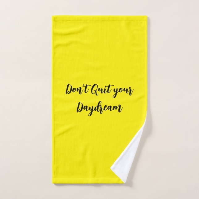 Toalha De Mão Amarelo Brilhante Não Saia do seu Sonho de Dia (Toalha de mão)