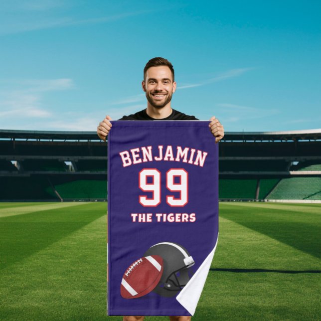 Toalha De Mão american Football sports towel, coach bath towel (Criador carregado)